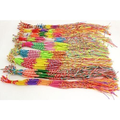 Yingwu Wholesale 200pcs/lot Handmade Weave Rope Bracelets Fashion Party Jewelry Random Mix Styles