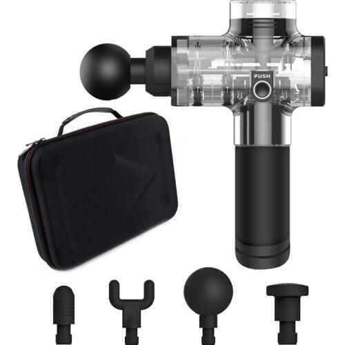 Yunchi Transparent Massage Gun Deep Relaxtion Muscles Professional Massager Electric Therapy Low Noisy 3 Levels Speed Adults