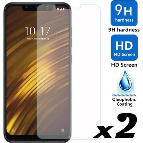 2pcs/lot Tempered Glass Screen Protector Slim Thin Explosion-proof Anti Scratch Front Films For Xiaomi Pocophone F1 / Poco F1