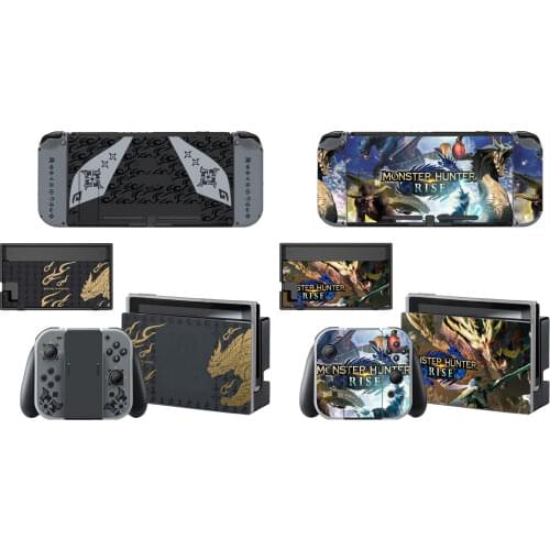 Game Skin Protector Cover Stand Dock Charger Protective Film Sticker for Monster Hunter RISE Nintendo Switch Console NS Joy-con