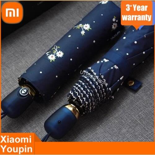 Xiaomi Women Umbrellas Automatic Sunscreen Anti UV Flowers Umbrella Rain Women Olycat Parasol Female Folding Umbrella Windproof