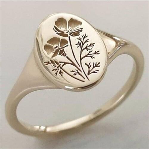 Brand New Womens Simple Fashion Carving Plant Flower Wide Face Ring Jewelry Womens Knuckle Accessories Summer Beach Party Ring