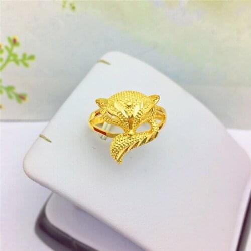 Fox Ring 24K Gold Plated Rings for Women Cute Annimal Gold Women Rings Party Birthday Holiday Anniversary Trendy Jewelry Gift