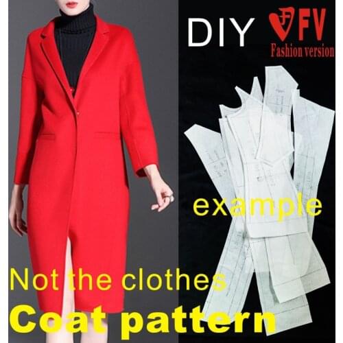Sewing figure female soil mid-length double-sided wool fleece coat coat 1:1 garment making pattern BY-187