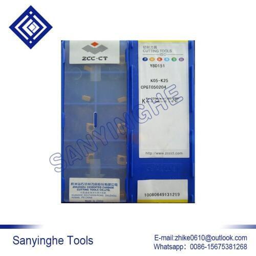 Free shipping high quality 10pcs/lots YBD151 CPGT050204 cnc carbide turning inserts cnc blade lathe turning tool