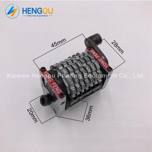 2 Pieces Good Quality GTO 7 digits numbering machine horizontal 09876...backward last three bits are adjustable