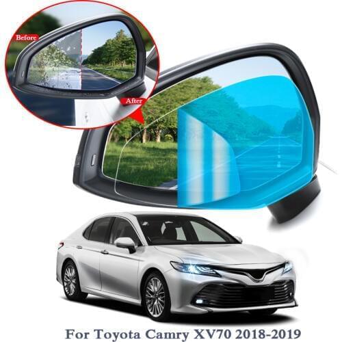 2PCS Anti Fog Car Window Clear Film Car Rearview Mirror Protective Film For Toyota Camry CHR Corolla Highlander Prado RAV4 Vios
