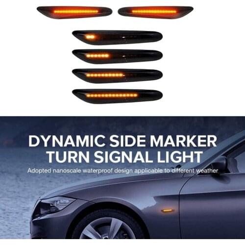 2PCS Led Dynamic Turn Signal Light Side Marker Sequential Blinker Lamp for -BMW E46 E36 E60 E61 E90 E91 E92 E93 X1 E84