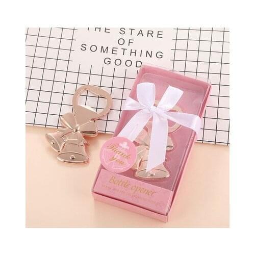 20 pieces/batch baby shower gift boy girl birthday party gift baptism souvenir golden metal bell bottle opener