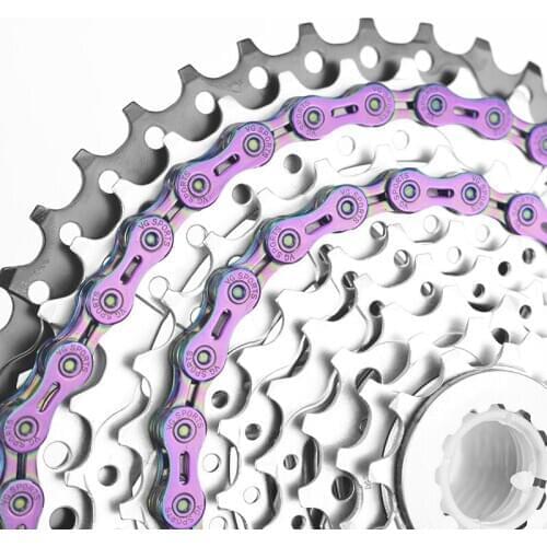 2020 9 10 11 Speed Bicycle Chain Colourful Half Hollow EL MTB Mountain Road Bike Ultralight Colorful Accessories 116L