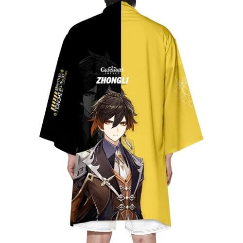 2021 Genshin Impact kimono 3D Cosplay Costume Character Tartaglia Ningguang Ganyu Hu Tao Long kimono Adult child Tops