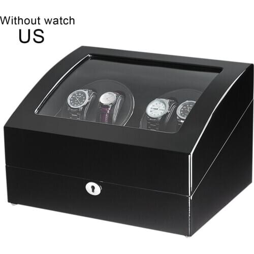 4 Automatic Black Baking Finish Watch Winder with LED Light 6 Storage Case 10 Modes For Mechanical Watch collectors 2021 new