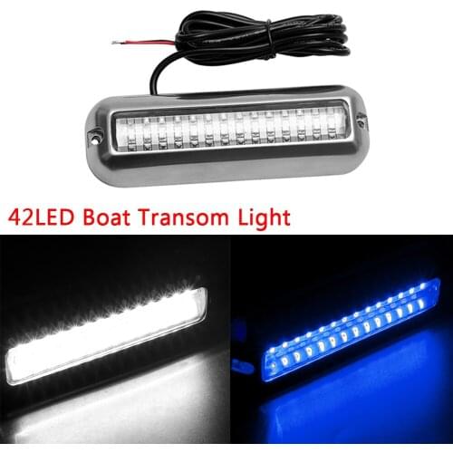 50W 42 LED Boat Light Stainless Steel Marine Boat Underwater Pontoon Transom Light Universal LED Navigation Light