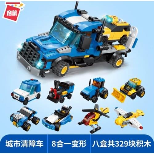 8 Models Combination MOC Technical Car Series Land Rover Guardian Off-road Vehicle City Tow Truck Building Blocks Cars Toys