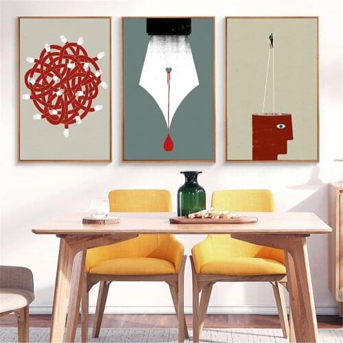 Abstract Wall Art Nordic Retro Performance Art Poster Canvas Painting Art Print Living Room Decoration Cuadros