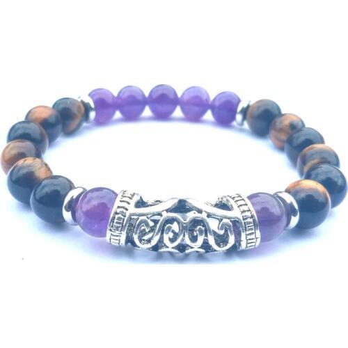 ASHMITA 2019 Chakra Bracelet with AmethystsTiger Eyes Balance, Protection Healing Crystals His and Her Couples Bracelets