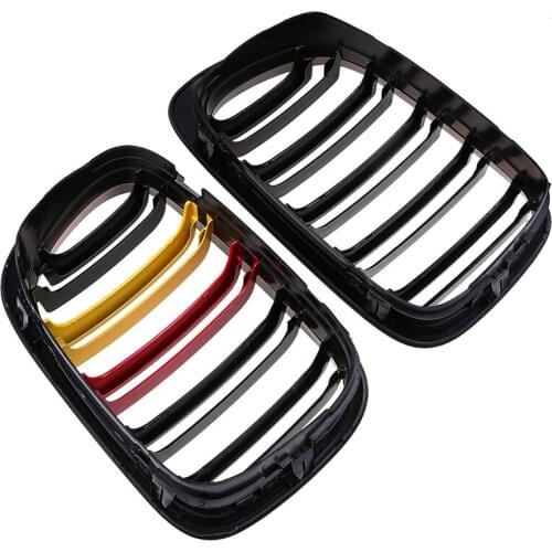 Car-styling Grille Fit for BMW 3-Series BMW M3 Cabrio 2001 2002 2003 2004 2005 2006 2 Pcs Gloss Black German Flap Front Grills