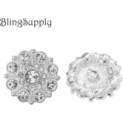 Free shipping 25mm rhinestone button 50PCS/lot for hair accessary (BTN-5314)