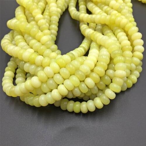 4*6 5*8mm Natural Rondelle yellow lemon jades beads round loose spacer jaspers Stone Beads For Jewelry Making Bracelet necklace