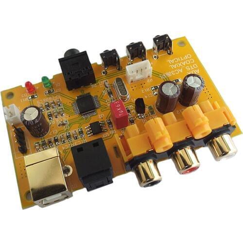CM108 Computer USB 2.0 DAC Decoder Board Supports Fiber Coaxial Digital AC3 DTS 5.1 Channel Output APE/FLAC