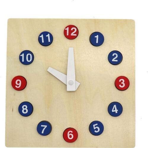 Wooden Puzzles Learning Clock Time Telling Activity Kindergarten Teaching Aids