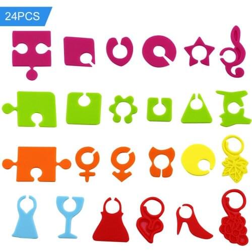 24PCS Wine Glass Label Creative Recognizer Silicone Red Wine Cocktail Logo Party Drink Label Decoration For Bar Restaurants