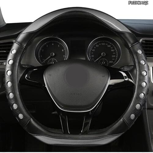 FUZHKAQI Microfiber Leather Car Steering Wheel Cover For Mercedess Benzs Smart Fortwo 450