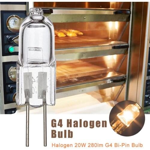 4Pcs/lot G4 12V Halogen 20W Oven Light Bulb High Temperature Resistant Durable Halogen Lamp Bulb Appliance for Oven Stove
