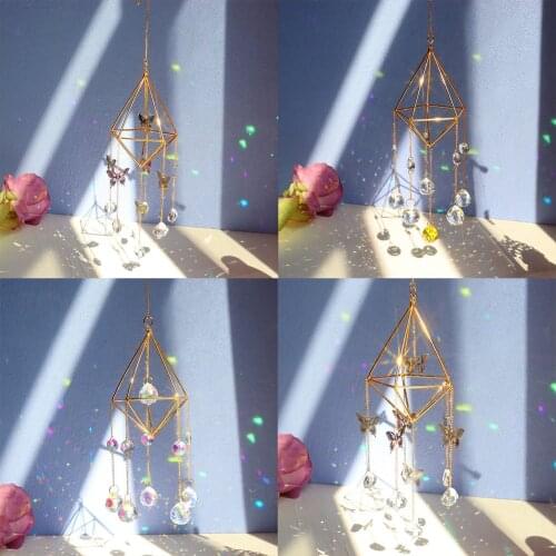 Tree of Life Crystal Decor Hanging Lighting Accessories Prism Chandelier for Curtain Home Garden Car Pendant