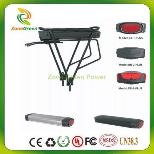 48V 10AH lithium ion battery electric bike battery rear rack battery lithium battery +tail light