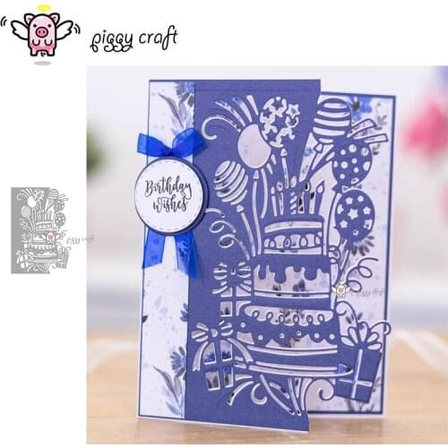 Piggy Craft metal cutting dies cut die mold Cake balloon gift border Scrapbook paper craft knife mould blade punch stencils dies