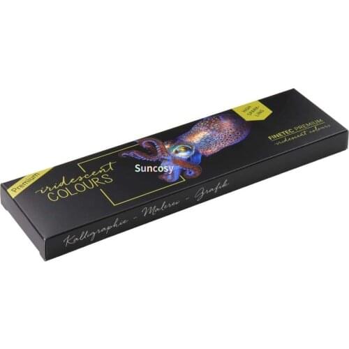 Finetec Artist Watercolor Iridescent, High Sparkle 6-Color Set (F8001), Can Be Dissolved with Water and Applied with A Brush