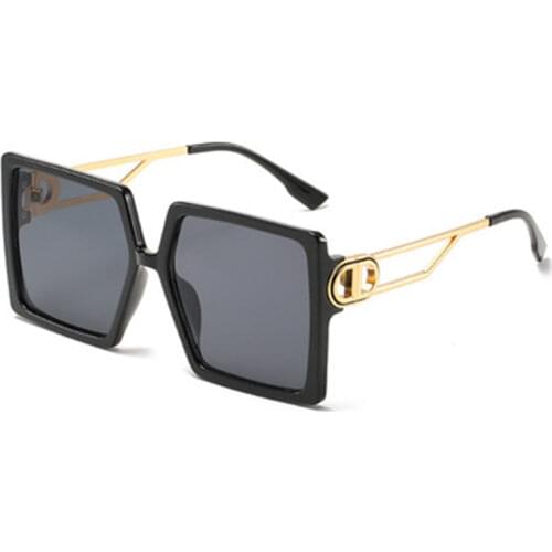 Driving Glasses Women Oversized Square Frame Letter D Sunglasses Vintage D shape Oversized Frame Popular Fashion Glasses