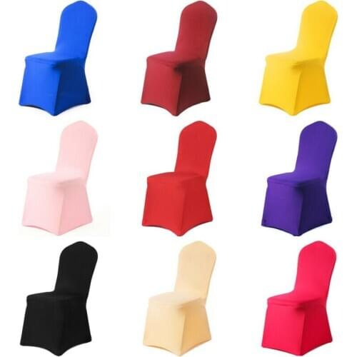 Solid Wedding Banquet Chair Cover Spandex Stretch Elastic Chair Covers Hotel Office Kitchen Dining Seat Covers Christmas Party