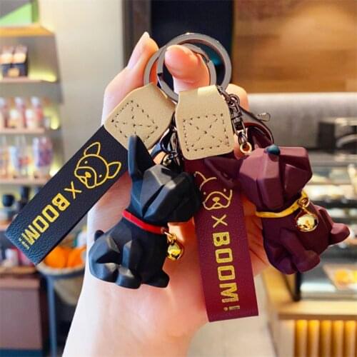Original Cartoon Kawaii Keychain Cool Bulldog Keychain Funny Bag Pendant Couple Accessories Creative Gift
