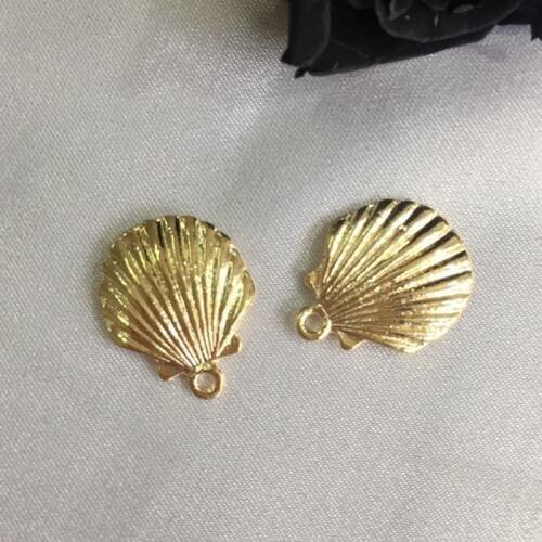 17*14MM 60Pcs/Pack " shell " KC Gold Color Alloy Pendants Jewellery Beads Jewelry Charms