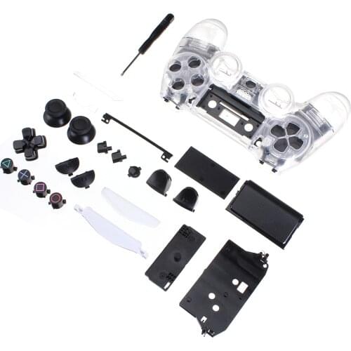 Docooler DIY Transparent Shell Kit Housing Case Assembly Crystal Handle Replacement Shell for PS4 PS5 Controller