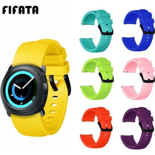FIFATA 20MM Colorful Sport Silicone Watch Strap For Samsung Gear Sport Replacement Wristband Watch Band For Huami Amazfit Bip