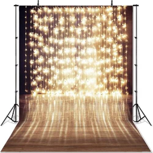 Christmas Photography Background Golden Flash Wooden Floor Backdrop Decoration Props Printed Banner For Photo Studio