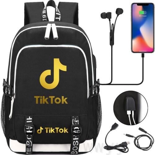 TIK TOK Backpack for Men Print Women Laptop Backpack Usb Charging Student Travel Backpack School Bag
