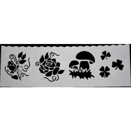 DIY Scrapbook Flowers Mushroom Shelter Template Baking Kitchen Decorating Cake Stencil Spray Template Plastic Embossing Folders