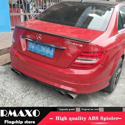 For Benz C-class W204 Spoiler 2008-2014 C180 C200 C260 C280 High Quality Carbon Fiber Car Rear Wing Primer Color Rear Spoiler