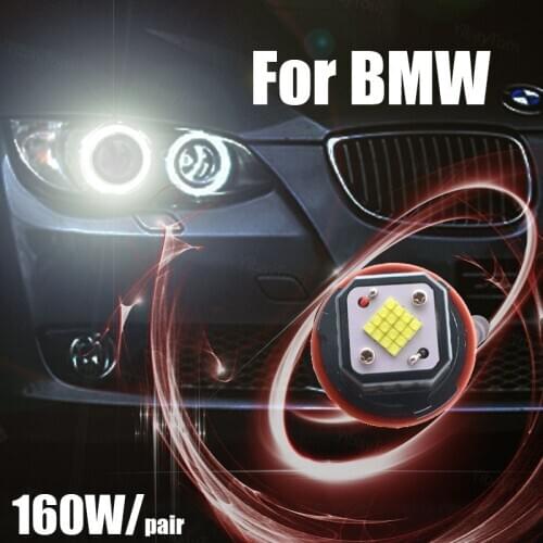 2pcs Bright Lamp White 120W LED Angel Eyes Marker Lights Bulbs for BMW E87 E39 M5 E60 E61 E63 E64 M6 E65 E66 E83 X3 E53 X5 00-08