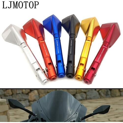 Universal Motorcycle Rearview Mirror Moto side Mirrors CNC black For Suzuki GSF600 Bandit BURGMAN 400 GS1000 GS500E