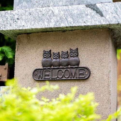 Vintage Wall Decor Cast Iron Welcome Plaque Signs European Retro Handmade Rustic Home Garden Wall Decor Metal Plate