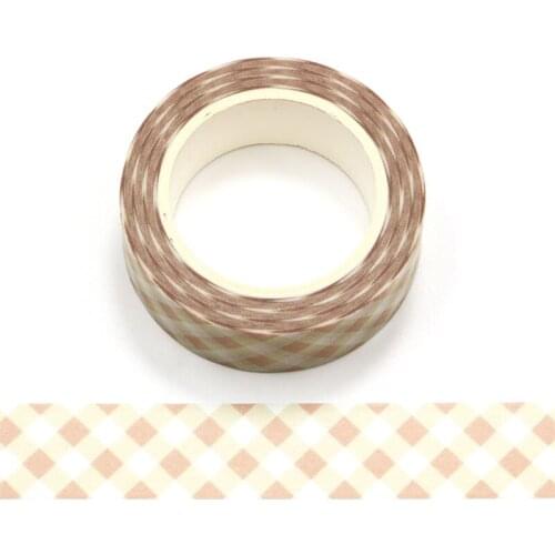 1PC 15MM*10M Pink Grid Lattice Decorative Washi Tape Scrapbooking Masking Tape School Office Supply stationery washi tape