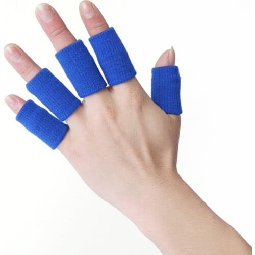 10 PCs 2 Colors Stretchy Finger Protector Sleeve Nylon Support Arthritis Sports Aid Straight Wrap To Protect Finger