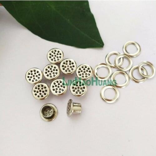 100sets/Lot 5mm Metal Mesh Eyelets With Washer Metal Grommets Eyelets Silver Nickle Color For Mattress And Garments
