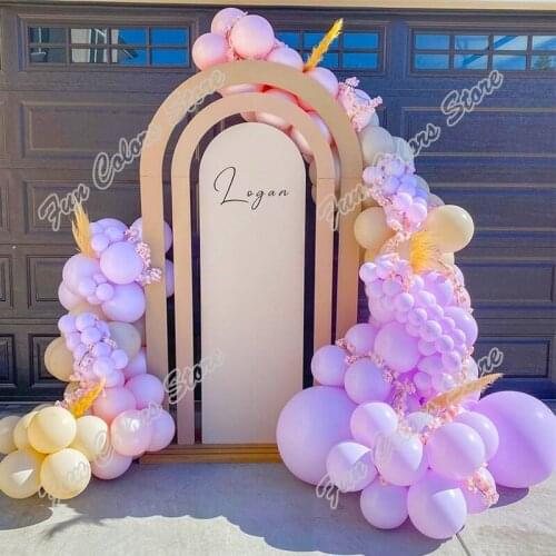 137pcs Macaron Pink Wedding Birthday Party Backdrop Baby Shower Cream Peach Event Celebration Decoration Balloon Garland Arch