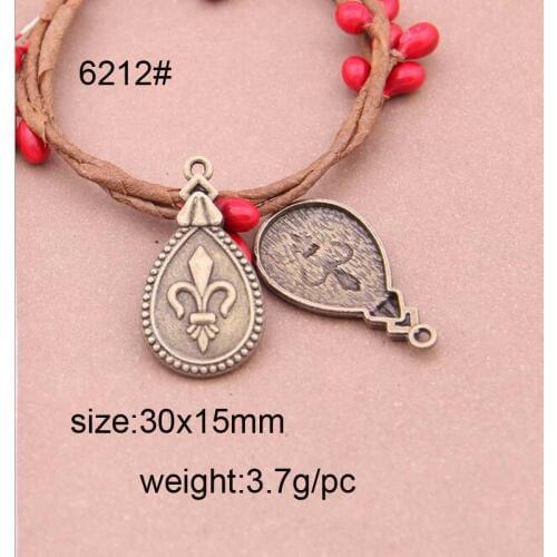25pcs 30*15mm Antique Bronze Fleur De Lis Charms Pendant